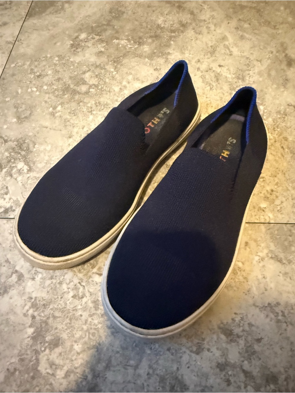Rothy's Navy Slip-On Knit Loafers for Kids